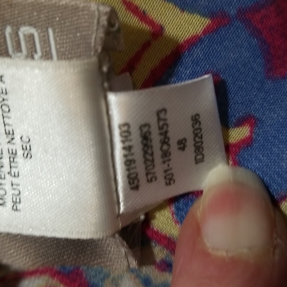 CHICO'S Blue White Floral Sheer Kaftan - Picture 8 of 10